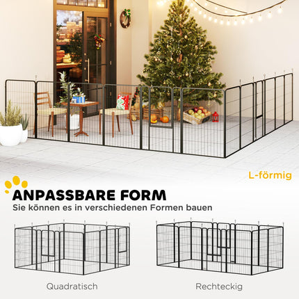 Outdoor puppy playpen, 12 panels, collapsible with door