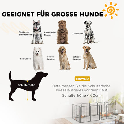 Outdoor puppy playpen, 12 panels, collapsible with door