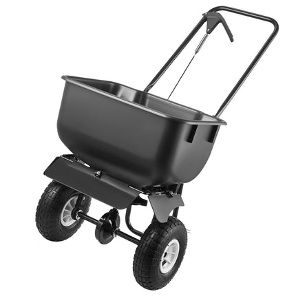 Push Broadcast Spreader, 80 lb Hopper, 12 ft Spread