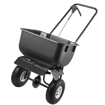Push Broadcast Spreader, 80 lb Hopper, 12 ft Spread