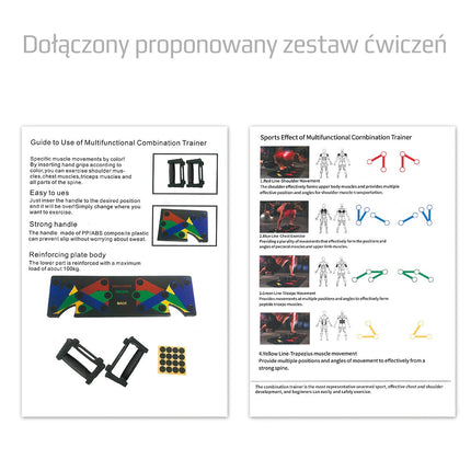 Deska na kliky s vícepolohovými sloty, černá