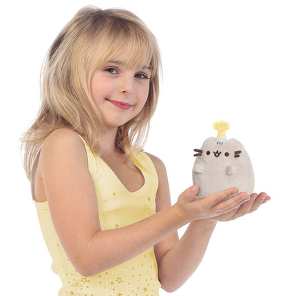 Pusheen Soft Toy Sitting Pusheen With Party Hat, 10 Cm