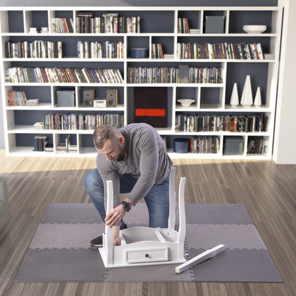 Puzzle podložka pod fitness vybavení, tmavě šedá, 9 dílů