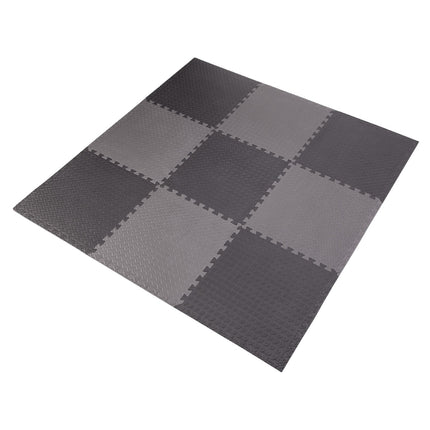 Puzzle podložka pod fitness vybavení, tmavě šedá, 9 dílů