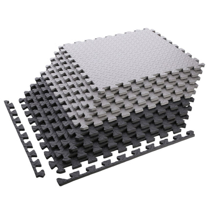 Puzzle podložka pod fitness vybavení, světle šedá, 9 dílů
