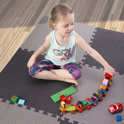 Puzzle podložka pod fitness vybavení, světle šedá, 9 dílů