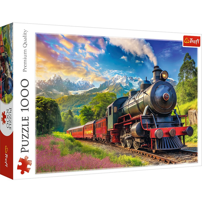 Puzzle Cesta vlakem, 1000 dílků, zábava pro všechny věkové kategorie