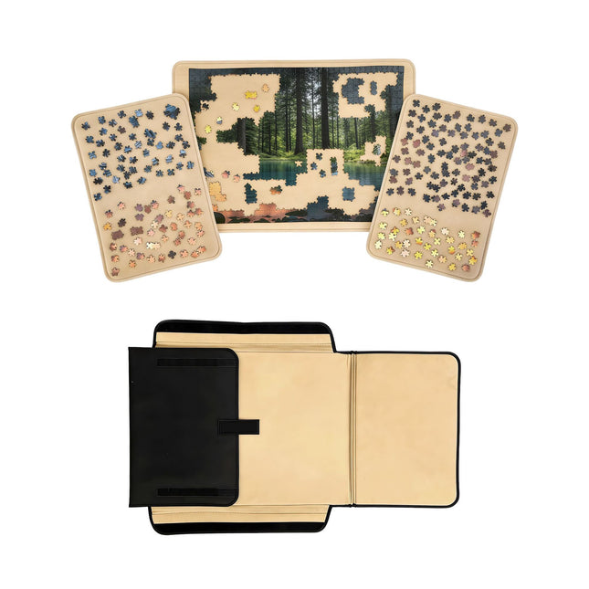 Podnos na puzzle s rukojetí, 2 přihrádky, protiskluzový povrch