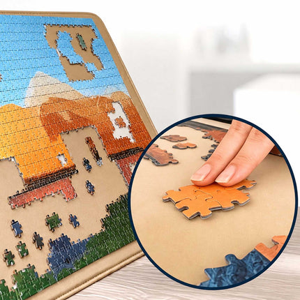 Podnos na puzzle s rukojetí, 2 přihrádky, protiskluzový povrch