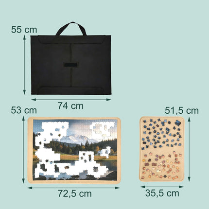 Podnos na puzzle s rukojetí, 2 přihrádky, protiskluzový povrch