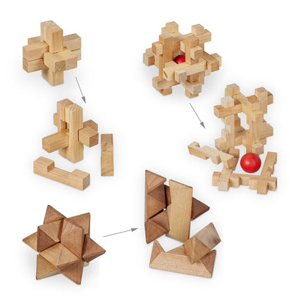Puzzle ze dřeva a kovu