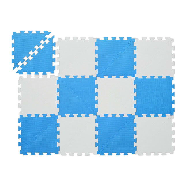 Pěnová podložka puzzle modro-bílá