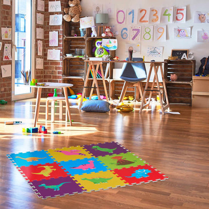 Pěnová podložka puzzle dinosaurus barevná