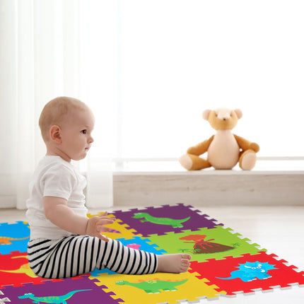 Pěnová podložka puzzle dinosaurus barevná
