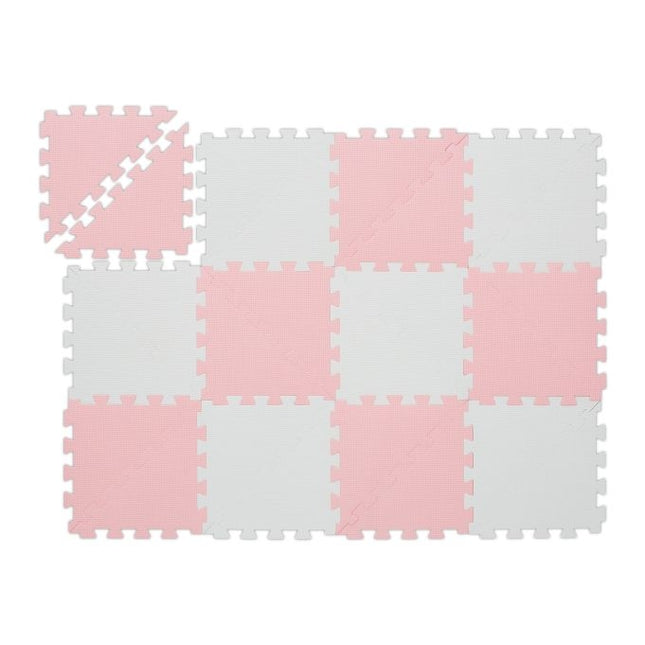 Pěnová podložka puzzle růžovo-bílá