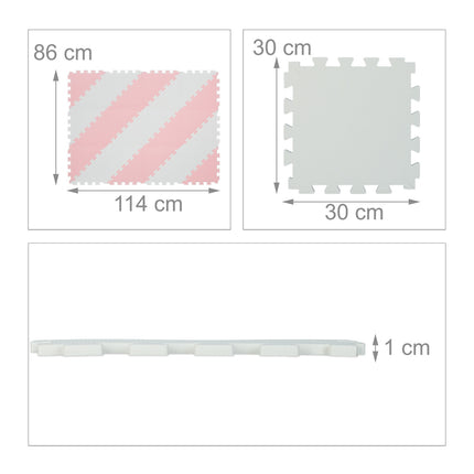 Pěnová podložka puzzle růžovo-bílá