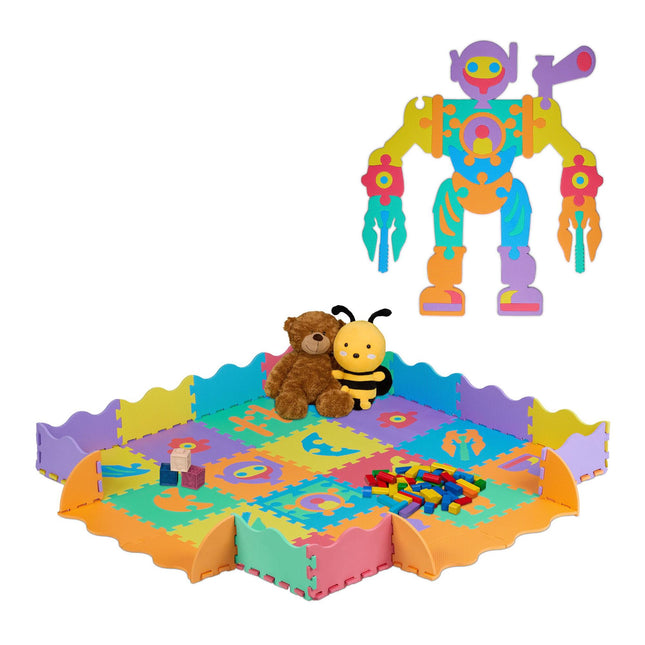 Pěnová podložka puzzle roboti