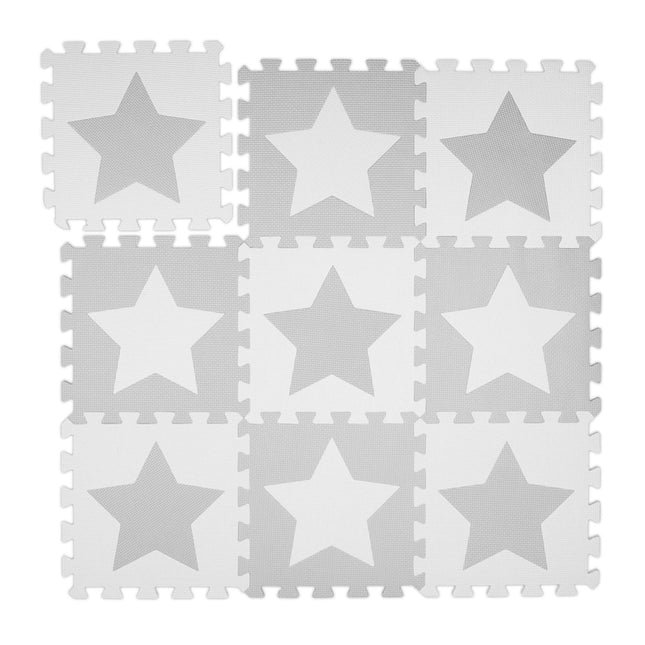 Pěnová podložka puzzle hvězdy světle šedá