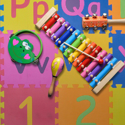 Pěnová podložka puzzle s abecedou a čísly