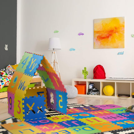 Pěnová podložka puzzle s abecedou a čísly