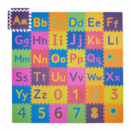 Pěnová podložka puzzle s abecedou a čísly