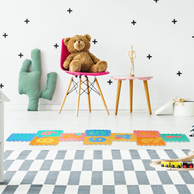 Puzzle mat with numbers