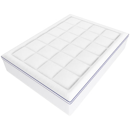 Queen Mattress Topper, Fiber Fill, 60 x 80 in, 1 in Thick, Washable