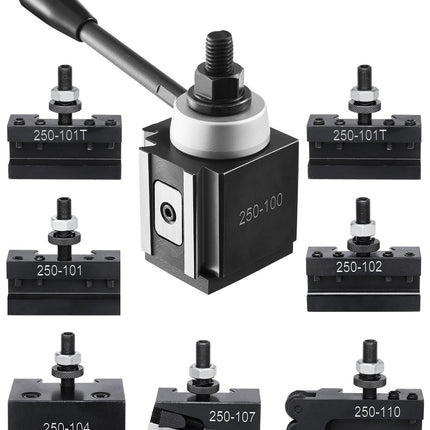 Quick Change Tool Post Set, 8-Piece Wedge Type, 6–12 in