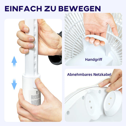 Tichý stojanový ventilátor s dálkovým ovládáním, 12 rychlostí, režim spánku