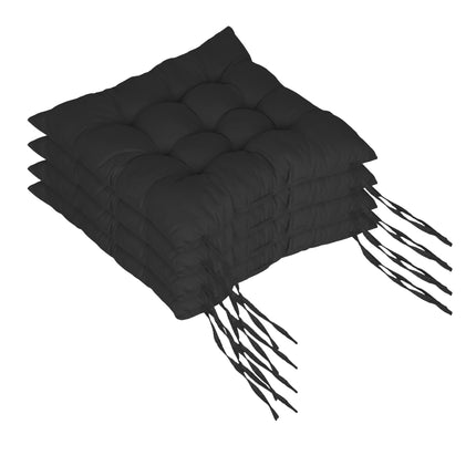 Prošívané podsedáky na židle s poutky, 4 ks