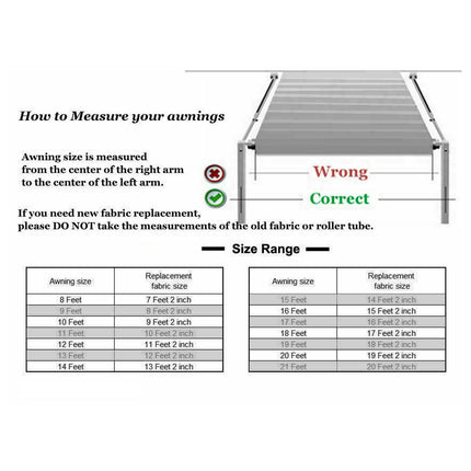 RV Awning Replacement Fabric 18 ft, Charcoal Waterproof Vinyl