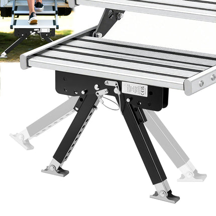 RV Step Stabilizer Kit, Adjustable 3–15 in Steel