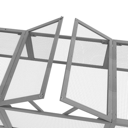 Rabbit cage in fir wood with winter-proof hinged roof