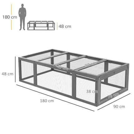 Rabbit cage in fir wood with winter-proof hinged roof