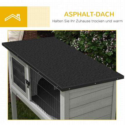 Outdoor winterproof rabbit cage, spruce, hinged roof