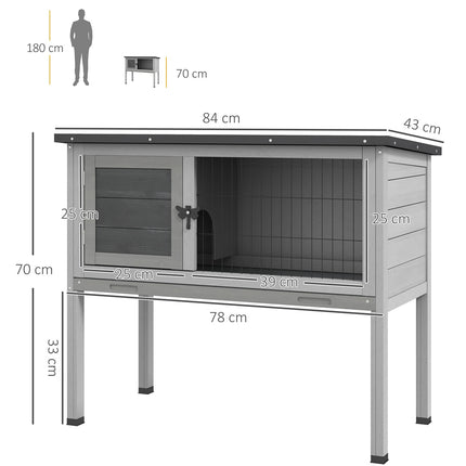 Outdoor winterproof rabbit cage, spruce, hinged roof