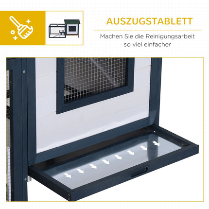 Small animal cage with outdoor enclosure, 151x78x84.5 cm