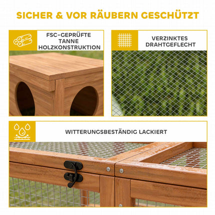 Rabbit Hutch with Large Run, Modular Design, Wood