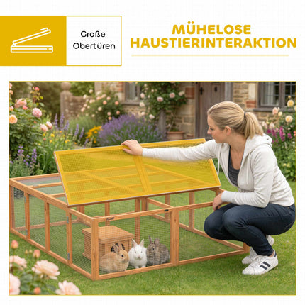 Rabbit Hutch with Large Run, Modular Design, Wood