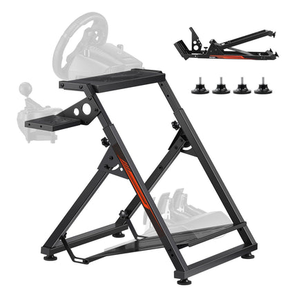 Racing Wheel Stand, Foldable Adjustable, With Shifter Mount