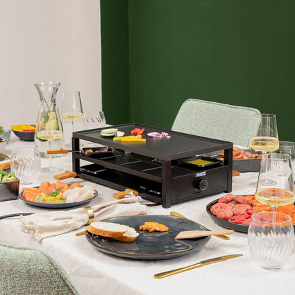 Raclette 162655 černá ocel, pro 8 osob.