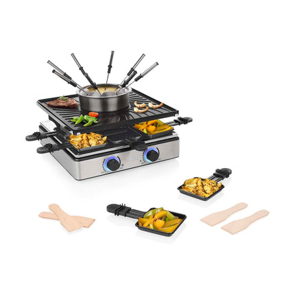 Raclette a fondue gril, 31x31cm, 1700W, 1.3L