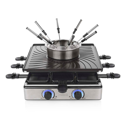 Raclette a fondue gril, 31x31cm, 1700W, 1.3L