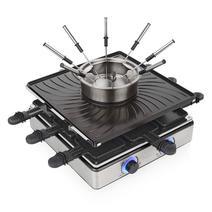 Raclette a fondue gril, 31x31cm, 1700W, 1.3L