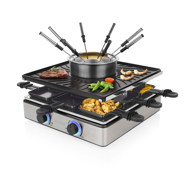 Raclette a fondue gril, 31x31cm, 1700W, 1.3L