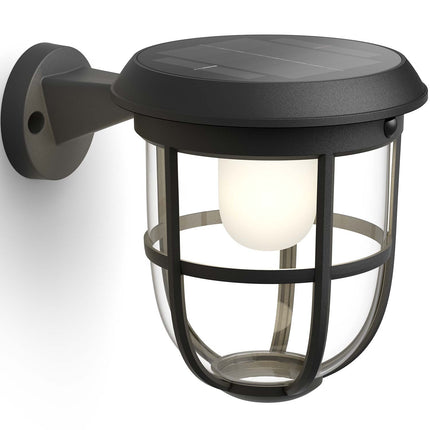 Radii nástěnná lampa solární ultra účinná LED 250lm černá