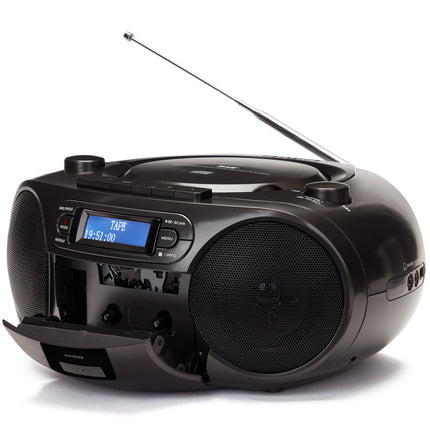 Rádio s CD přehrávačem, kazetou a Bluetooth, černá