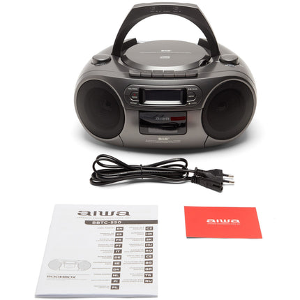 Rádio s CD přehrávačem, kazetou a Bluetooth, tmavě šedá