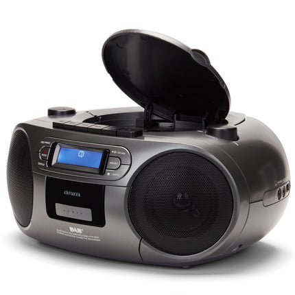 Rádio s CD přehrávačem, kazetou a Bluetooth, tmavě šedá