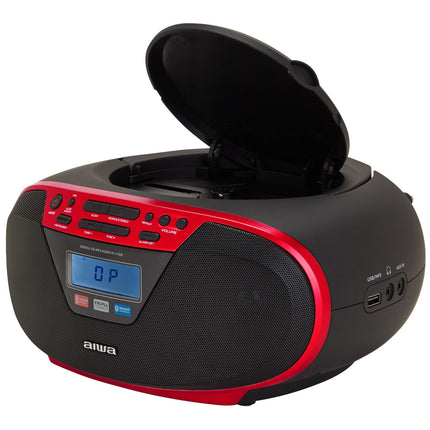 Rádio s CD přehrávačem a Bluetooth, červená